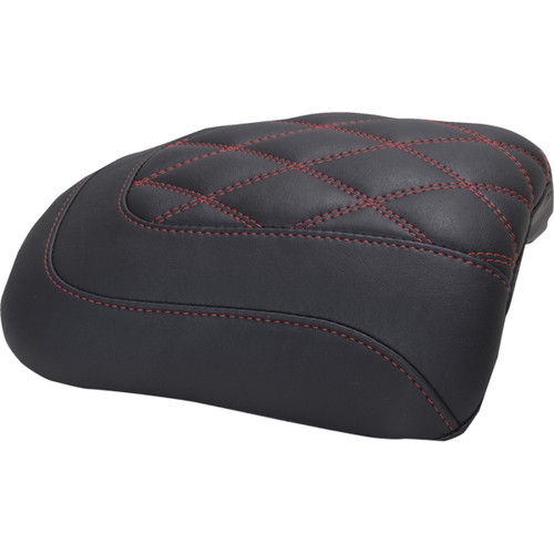 Mustang #88611DC - Padded Passenger Seat Cowl - Double Diamond - Dark Cherry Stitch - FLT/FLH '23-'25