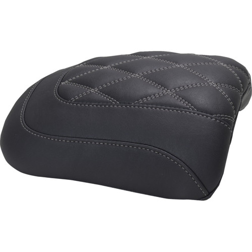 Mustang #88611GM - Padded Passenger Seat Cowl - Double Diamond - Gunmetal Stitch - FLT/FLH '23-'25