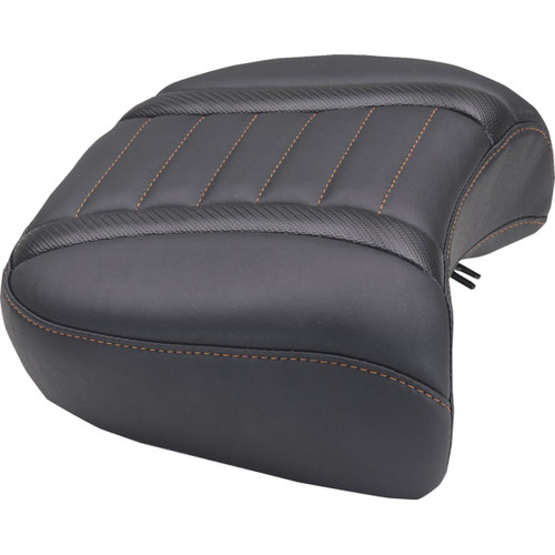 Mustang #88420MO - Deluxe Passenger Seat - Wide - Mandarin Orange Stitch - FLT/FLH '23-'25