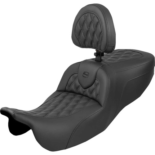 Saddlemen #815-07-182BR - Roadsofa™ Seat - with Backrest - Lattice Stitch - FLRT/FLTRT '15-'25