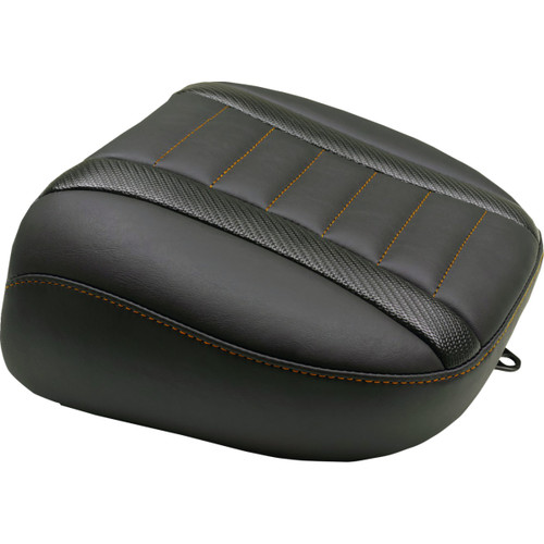 Mustang #88402MO - Deluxe Touring Passenger Seat - Mandarin Orange Stitch - FLT/FLH '23-'25
