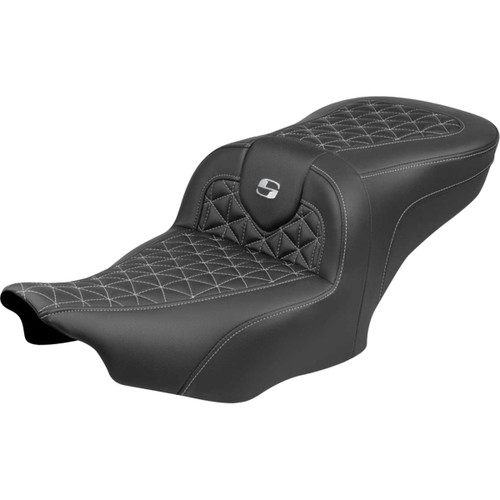 Saddlemen #823-07-21005 - Roadsofa™ Seat - without Backrest - Silver Stitch - FLH/FLT '23-'25