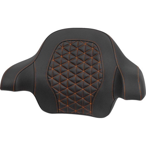 Saddlemen #814-07-21103 - Tour-Pak® Passenger Pad - Tri-Gripper - Orange Stitch - FLH/FLT '14-'25
