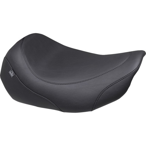 Mustang #88603 - Wide Tripper™ Solo Seat - No Backrest Receiver - Black Stitch - FLT/FLH '23-'26