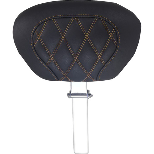Mustang #89539T - Driver Backrest - Double Diamond - Toast Stitch - FLH/FLT '08-'25