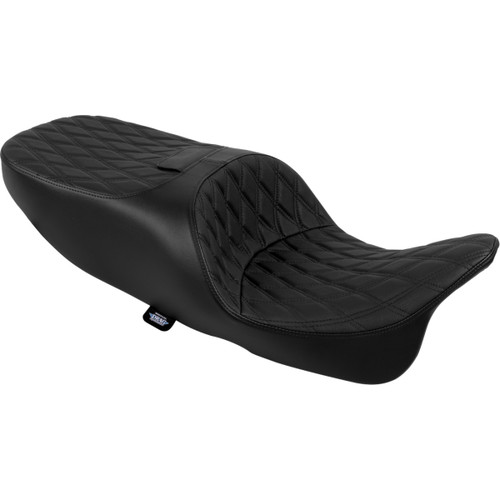 Drag Specialties Seats - Freedom Seat - Vinyl - Double Diamond Black Stitch - FLRT/FLTRT '15-'25