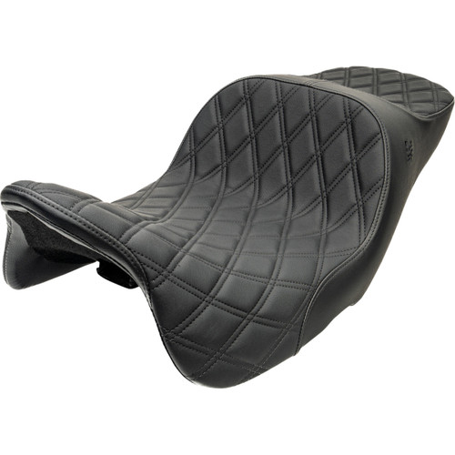 Slyfox #4723C - Chariot Seat - Black Double Diamond Stitch - Black Logo - FLH/FLT '09-'23.5