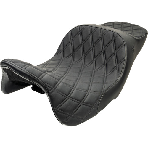 Slyfox #4729C - Chariot Seat - Black Double Diamond Stitch - Black Logo - FLH/FLT '23.5-'26