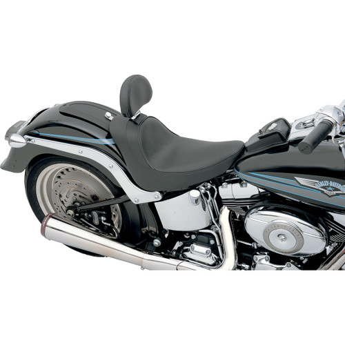 Drag Specialties Seats - Solo Seat - Smooth - Driver Backrest - FL/FX '06-'17