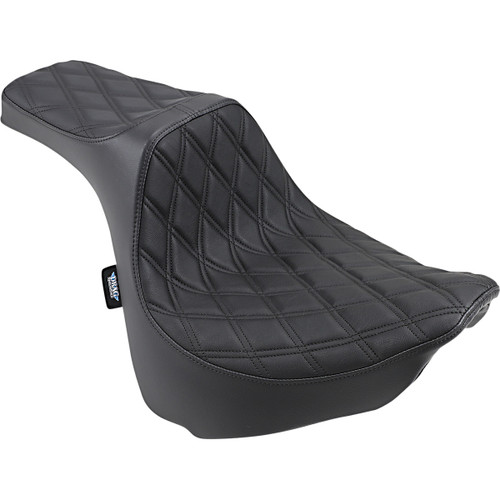 Drag Specialties Seats - Predator III Seat - Double Diamond - Black Stitched - FXFB/S '18-'23