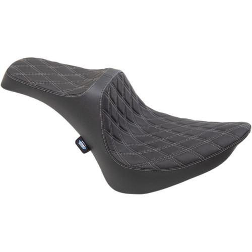 Drag Specialties Seats - Predator III Seat - Double Diamond - Silver Stitching - FXST/FLST '84-'99