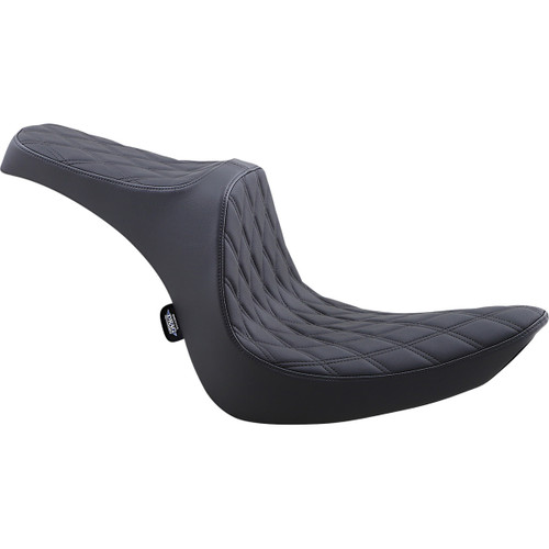 Drag Specialties Seats - Predator III 2-Up Seat - Vinyl - Double Diamond - Black Stitching - Softail '06-'17