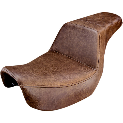 Saddlemen #806-04-173BR - Step-Up Seat - Rear Lattice Stitched - Brown - Dyna