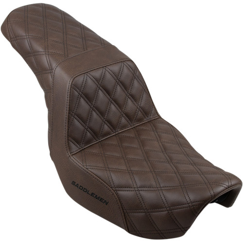 Saddlemen #806-04-175BR - Step-Up Seat - Full Lattice Stitch - Brown - Dyna