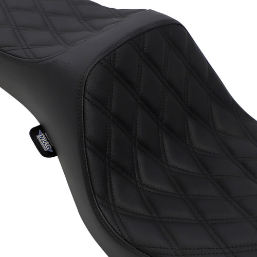 Drag Specialties Seats - Predator III Seat - Double Diamond - Black Stitching - FXD/FLD '06-'17
