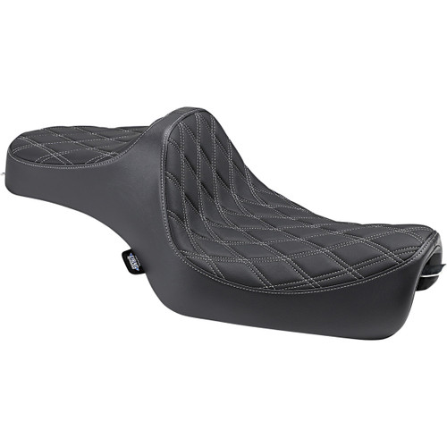 Drag Specialties Seats - Predator III Seat - Double Diamond - Silver Stitching - XL '04-'22