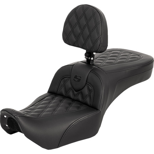 Saddlemen #822-11-182BR - RoadSofa™ Seat - with Backrest - Lattice Stitch - RH975 '22-'25