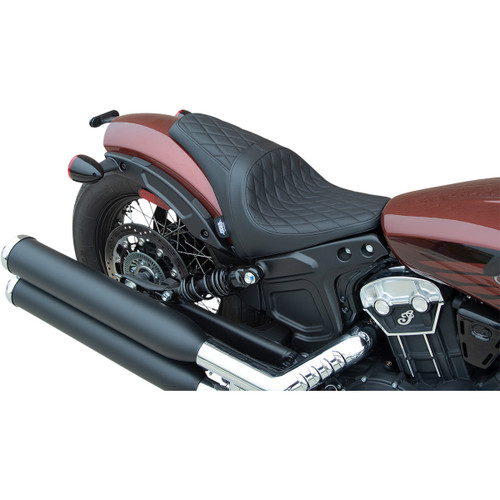Drag Specialties Seats - 3/4 Solo Seat - Black - Diamond Stitch - Scout Bobber '18-'22