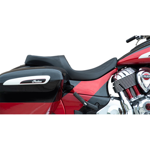 Drag Specialties Seats - Low Profile Touring Seat - Double Diamond w/ Black Stitching - Indian '14-'22