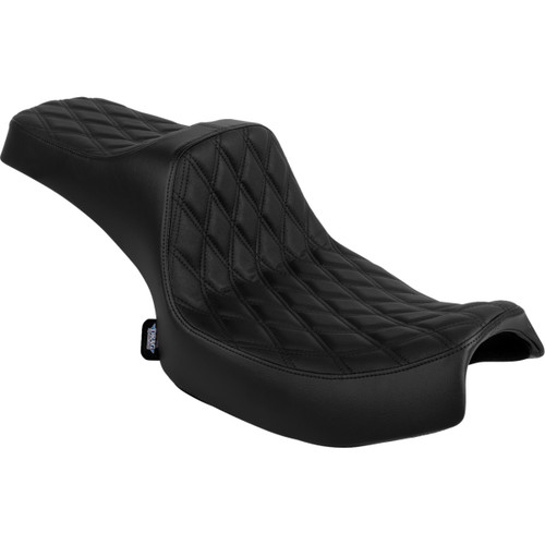 Drag Specialties Seats - Predator III 2-Up Seat - Vinyl - Double Diamond - Black Stitch - Chieftain '25/Challenger '20-'25