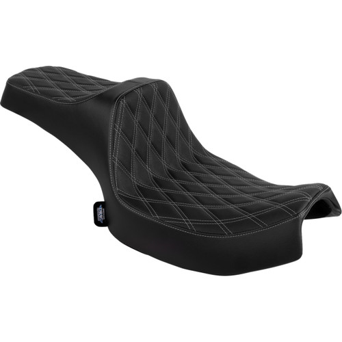 Drag Specialties Seats - Freedom Seat - Vinyl/Solar Leather - Double Diamond Black Stitch - Challenger '20-'25/Chieftain '25