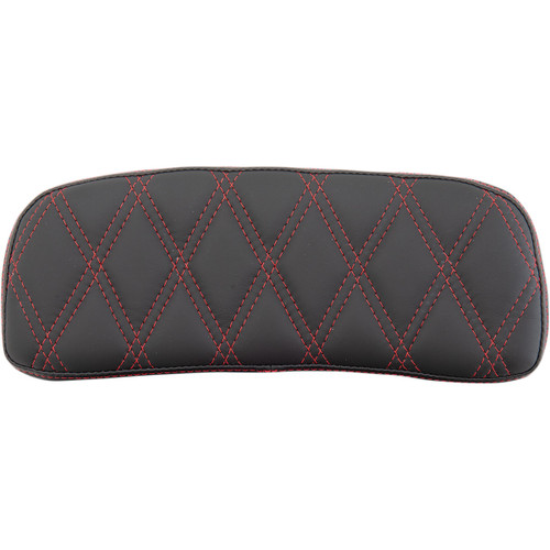 Drag Specialties Seats - Chopped Tour-Pak Pad - Solar Leather - Red Double Diamond