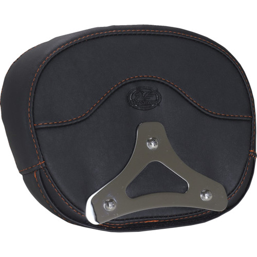 Mustang #88450MO - Deluxe Sissy Bar Pad - Diamond - Mandarin Orange Stitch - FLT/FLH '23-'25