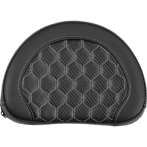 Saddlemen #051319005 - Contour Sissy Bar Pad - Honeycomb - Silver Stitch - Universal