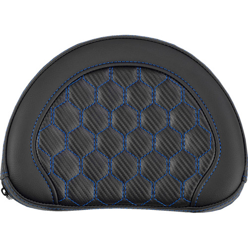 Saddlemen #051319001 - Contoured Sissy Bar Pad - Honeycomb - Blue Stitch