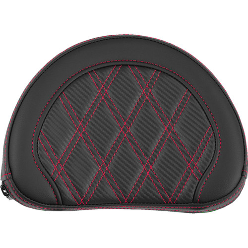 Saddlemen #051320704 - Contoured Sissy Bar Pad - Lattice Stitch - Red Stitch