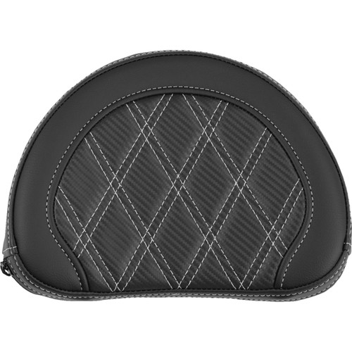 Saddlemen #051320705 - Contoured Sissy Bar Pad - Lattice Stitch - Silver Stitch