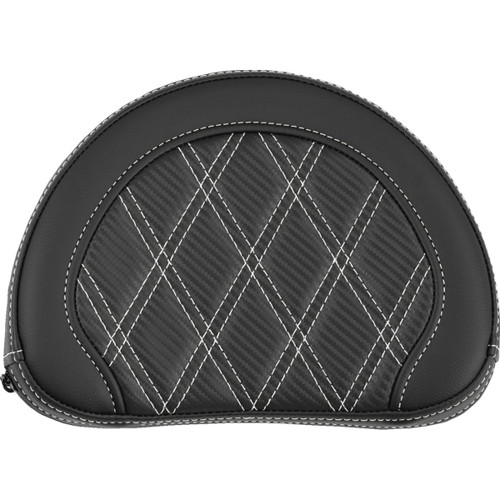 Saddlemen #051320706 - Contoured Sissy Bar Pad - Lattice Stitch - White Stitch