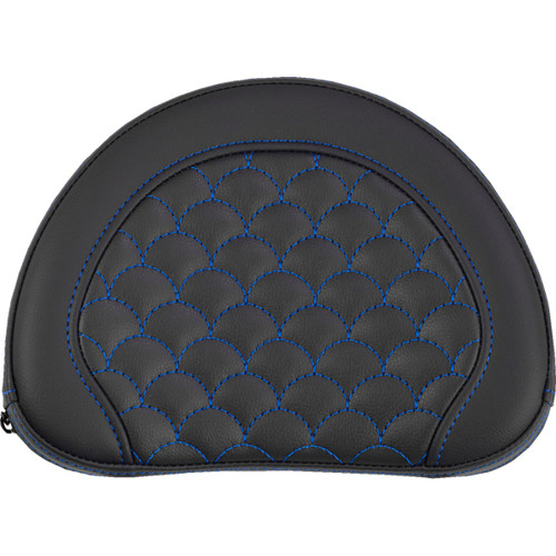 Saddlemen #051320901 - Contoured Sissy Bar Pad - Dragon Scale - Blue Stitch