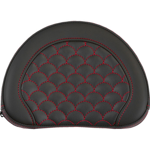 Saddlemen #051320904 - Contoured Sissy Bar Pad - Dragon Scale - Red Stitch