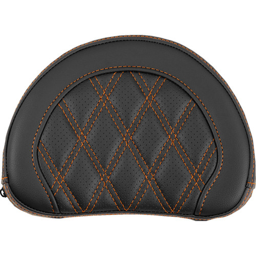 Saddlemen #051318403 - Contoured Sissy Bar Pad - Lattice Stitch - Orange Stitch