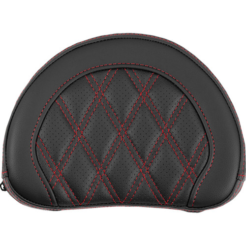 Saddlemen #051318404 - Contoured Sissy Bar Pad - Lattice Stitch - Red Stitch