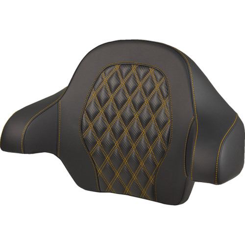 Saddlemen #814-07-20707 - Tour-Pak® Backrest Pad - Lattice Stitch - Gold Stitch - FL '14-'25