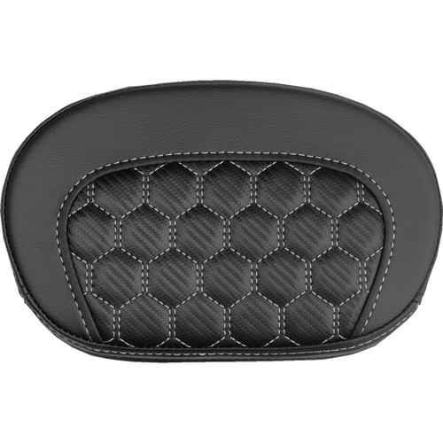 Saddlemen #061019006 - Mini Contour Sissy Bar Pad - Honeycomb - White Stitch