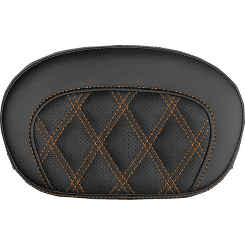 Saddlemen #061018403 - Mini Contour Sissy Bar Pad - Lattice Stitch - Orange Stitch
