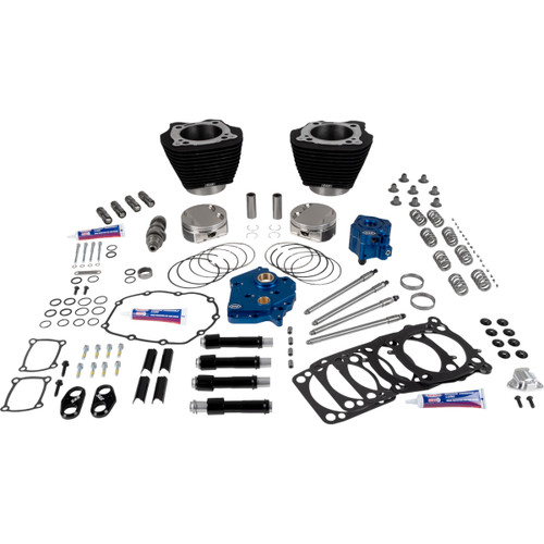 S&S Cycle #310-1394A - Power Pack - Oil Cooled - 496 Chain Drive - Wrinkle Black w/o Highlight - M8