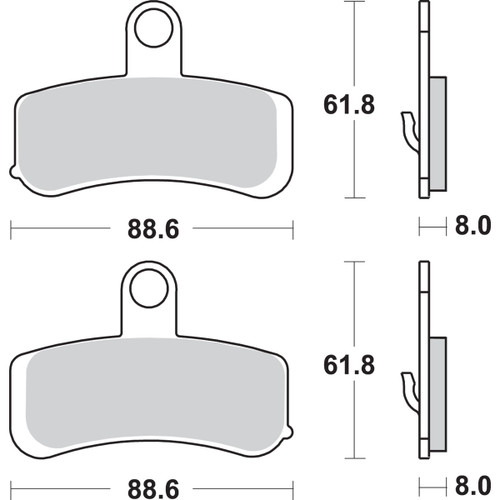 SBS #853H.HS - Sintered Brake Pads - Harley-Davidson
