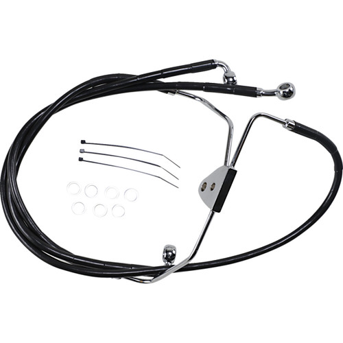 Drag Specialties - Brake Line - Front - Black - +8"