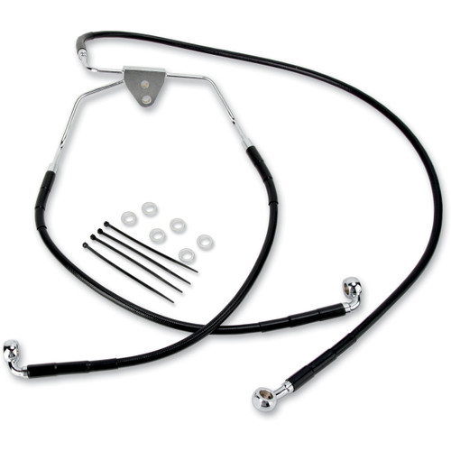 Drag Specialties - Brake Line - Front - Black - +10"