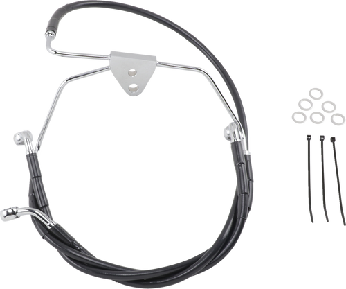 Brake Line - Front - Black - +2" - FLH 96-07