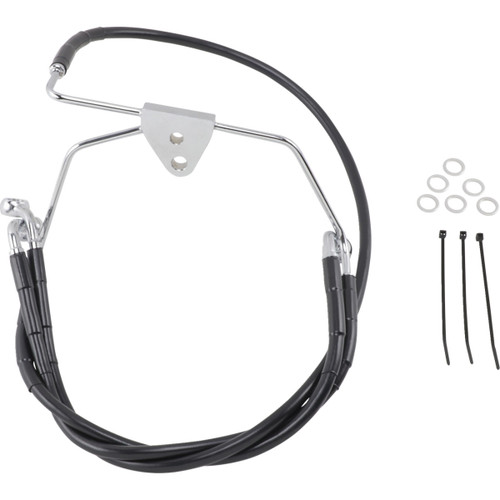 Drag Specialties - Brake Line - Front - Black - +6" - FLH '96-'07