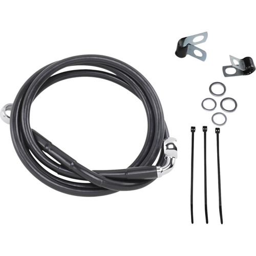 Drag Specialties - Brake Line - Front - Black - +6"
