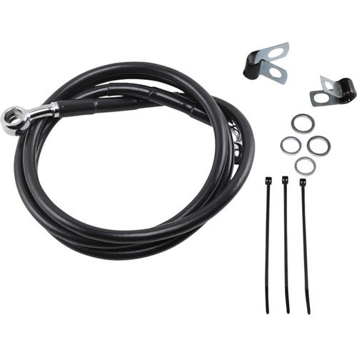 Drag Specialties - Brake Line - Front - Black - +8"