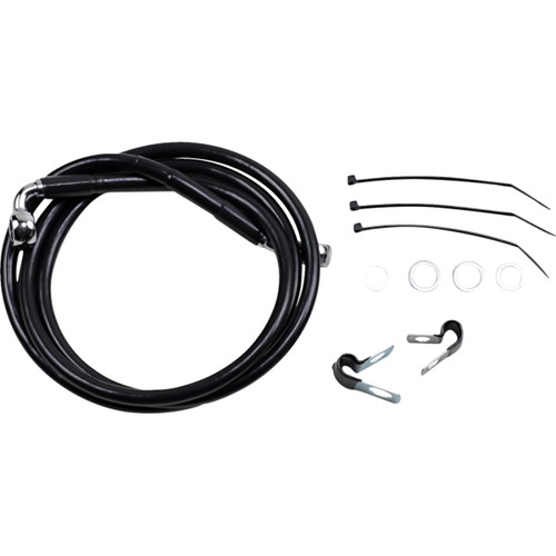 Drag Specialties - Brake Line - Front - Black - +10" - FXD '00-'05