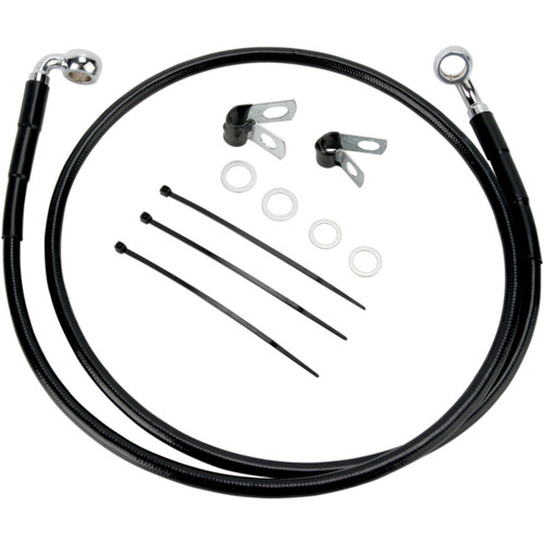 Drag Specialties - Brake Line - Front - Black - +6" - FXDL '01-'05