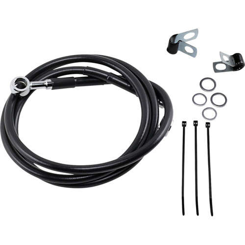 Drag Specialties - Brake Line - Front - Black - +4"